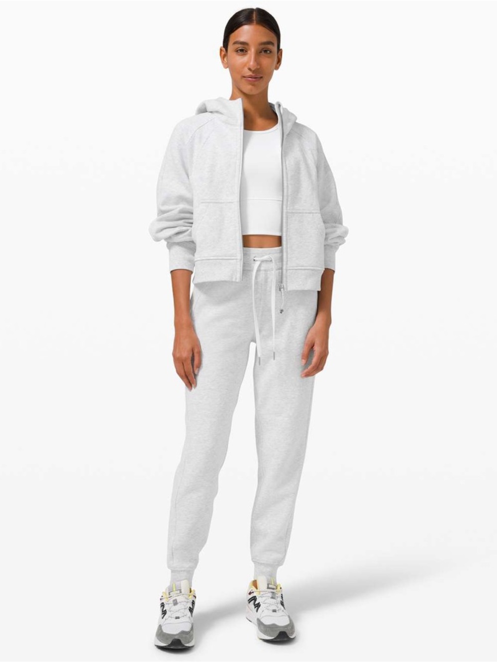 Lululemon Scuba Oversized Full Zip Heathered Core Ultra Light Grey Size M/L - Picture 11 of 11